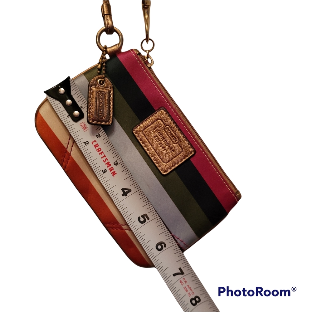 Coach Hampton Legacy Multicolor Wristlet Authentic - image 7